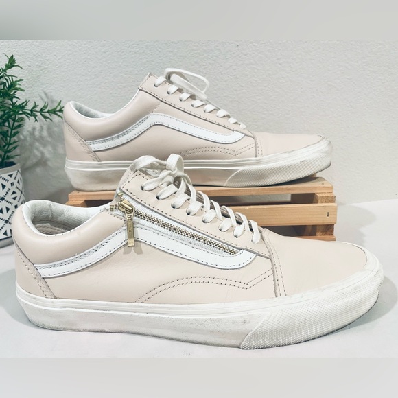 Vans Shoes - Rare Find! Vans Old Skool Light Pink Leather Men 7.5 | Wm 9 | EUC